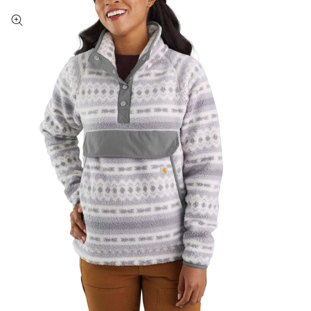 Carhartt Women's Fleece Pullover - Relaxed Fit Snap Neck